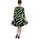 Abstract pattern geometric backgrounds   Quarter Sleeve Ruffle Waist Dress View2