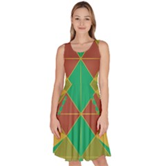 Abstract Pattern Geometric Backgrounds   Knee Length Skater Dress With Pockets by Eskimos