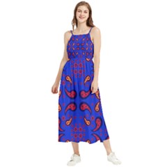 Floral Pattern Paisley Style  Boho Sleeveless Summer Dress by Eskimos