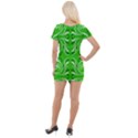 Floral folk damask pattern  Short Sleeve Asymmetric Mini Dress View2