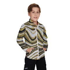 Gold Glitter Marble Background 2 Kids  Windbreaker by befabulous