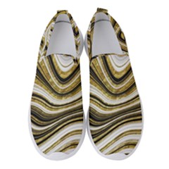 Gold Glitter Marble Background 2 Women s Slip On Sneakers by befabulous