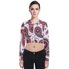 Paisley Pattern Long Sleeve Zip Up Bomber Jacket by befabulous