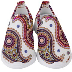 Paisley Pattern Kids  Slip On Sneakers by befabulous