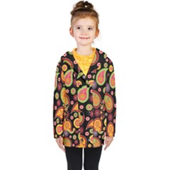 Paisley Pattern Design Kids  Double Breasted Button Coat by befabulous