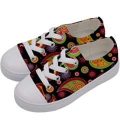 Paisley Pattern Design Kids  Low Top Canvas Sneakers by befabulous