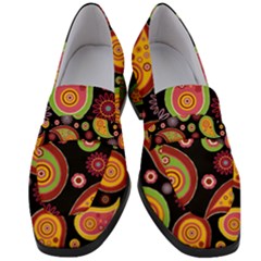 Paisley Pattern Design Women s Chunky Heel Loafers by befabulous