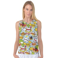 Comic Pow Bamm Boom Poof Wtf Pattern 1 Women s Basketball Tank Top by EDDArt