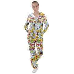 Comic Pow Bamm Boom Poof Wtf Pattern 1 Women s Tracksuit by EDDArt