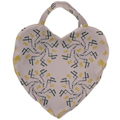 Abstract Pattern Geometric Backgrounds   Giant Heart Shaped Tote by Eskimos