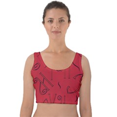 Abstract Pattern Geometric Backgrounds   Velvet Crop Top by Eskimos