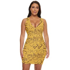 Abstract Pattern Geometric Backgrounds   Draped Bodycon Dress by Eskimos