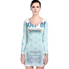 Flower Of Life  Long Sleeve Bodycon Dress by tony4urban