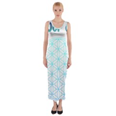 Flower Of Life  Fitted Maxi Dress by tony4urban