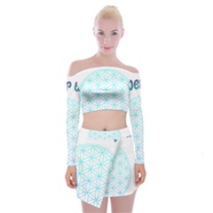 Flower Of Life  Off Shoulder Top With Mini Skirt Set by tony4urban