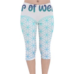 Flower Of Life  Velvet Capri Leggings  by tony4urban