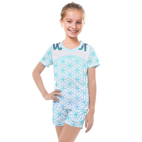 Flower Of Life  Kids  Mesh Tee And Shorts Set by tony4urban