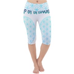 Flower Of Life  Lightweight Velour Cropped Yoga Leggings by tony4urban