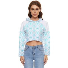 Flower Of Life  Women s Lightweight Cropped Hoodie by tony4urban