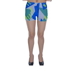 Abstract Pattern Geometric Backgrounds   Skinny Shorts by Eskimos