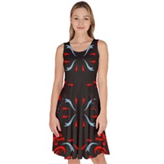 Abstract Pattern Geometric Backgrounds   Knee Length Skater Dress With Pockets by Eskimos