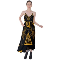 Abstract Pattern Geometric Backgrounds   Tie Back Maxi Dress by Eskimos