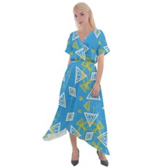 Abstract Pattern Geometric Backgrounds   Cross Front Sharkbite Hem Maxi Dress by Eskimos