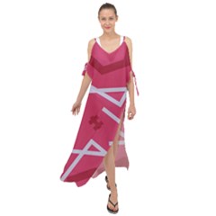 Abstract Pattern Geometric Backgrounds   Maxi Chiffon Cover Up Dress by Eskimos