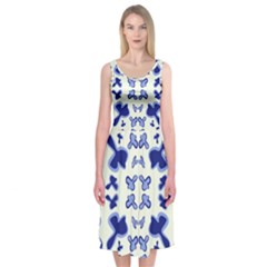 Abstract Pattern Geometric Backgrounds   Midi Sleeveless Dress by Eskimos