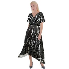 Abstract Light Games 3 Cross Front Sharkbite Hem Maxi Dress by DimitriosArt