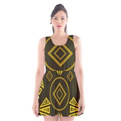 Abstract Pattern Geometric Backgrounds   Scoop Neck Skater Dress by Eskimos