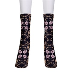 Folk Flowers Print Floral Pattern Ethnic Art Crew Socks by Eskimos