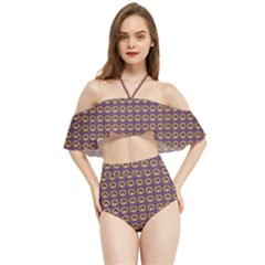 Olimedpurp Halter Flowy Bikini Set  by violetheavensky