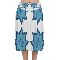 Abstract Pattern Geometric Backgrounds   Velvet Flared Midi Skirt by Eskimos