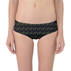 Fern Pattern 2 Black Classic Bikini Bottoms by violetheavensky