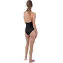 Fern Pattern 2 Black Plunge Cut Halter Swimsuit View2