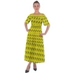 Fern Pattern 2 Yellow Shoulder Straps Boho Maxi Dress  by violetheavensky