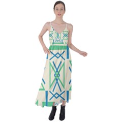 Abstract Pattern Geometric Backgrounds   Tie Back Maxi Dress by Eskimos