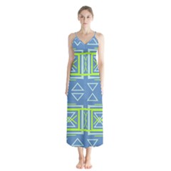 Abstract Pattern Geometric Backgrounds   Button Up Chiffon Maxi Dress by Eskimos