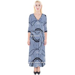 Abstract Pattern Geometric Backgrounds   Quarter Sleeve Wrap Maxi Dress by Eskimos