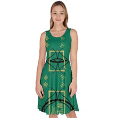 Abstract Pattern Geometric Backgrounds   Knee Length Skater Dress With Pockets by Eskimos