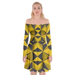 Abstract Pattern Geometric Backgrounds   Off Shoulder Skater Dress by Eskimos