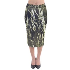 Abstract Light Games 7 Velvet Midi Pencil Skirt by DimitriosArt