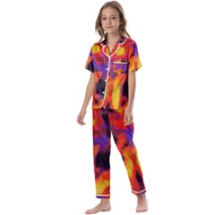 Requiem  Of The Lava  Stars Kids  Satin Short Sleeve Pajamas Set by DimitriosArt