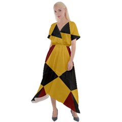 Abstract Pattern Geometric Backgrounds   Cross Front Sharkbite Hem Maxi Dress by Eskimos