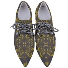 Folk Flowers Print Floral Pattern Ethnic Art Pointed Oxford Shoes by Eskimos