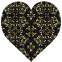 Folk flowers print Floral pattern Ethnic art Wooden Puzzle Heart View1