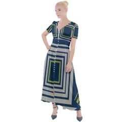 Abstract Pattern Geometric Backgrounds   Button Up Short Sleeve Maxi Dress by Eskimos