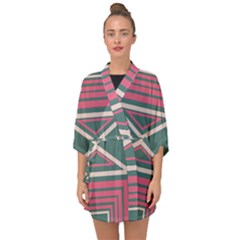 Abstract Pattern Geometric Backgrounds   Half Sleeve Chiffon Kimono by Eskimos