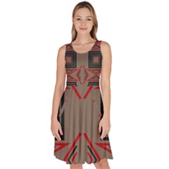 Abstract Pattern Geometric Backgrounds   Knee Length Skater Dress With Pockets by Eskimos